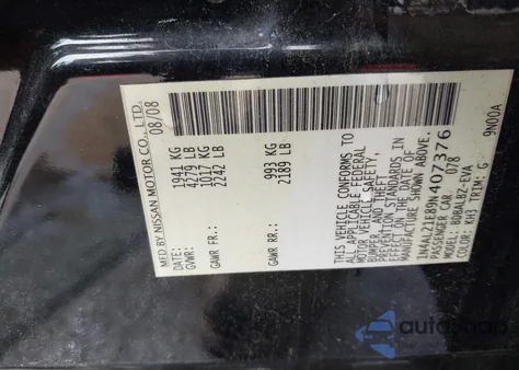 2009 Nissan Altima 2.5 S z USA, uszkodzony, nr VIN 1N4AL21E89N407376